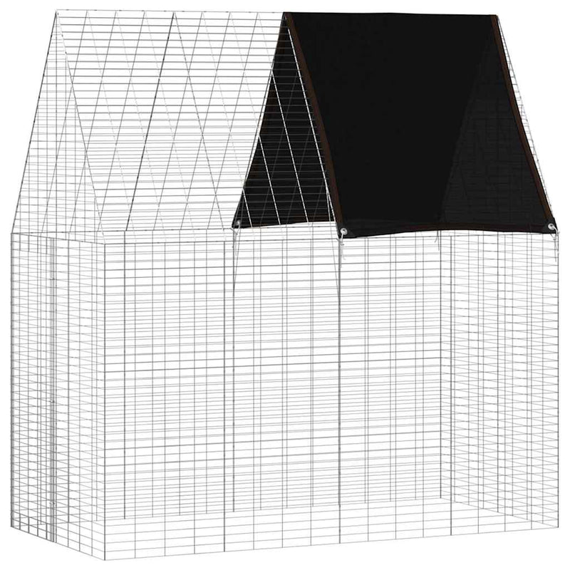 Afbeelding laden in galerijviewer, Vidaxl konijnenkooi zilver 200 x 100 x 210 cm gegalvaniseerd staal
