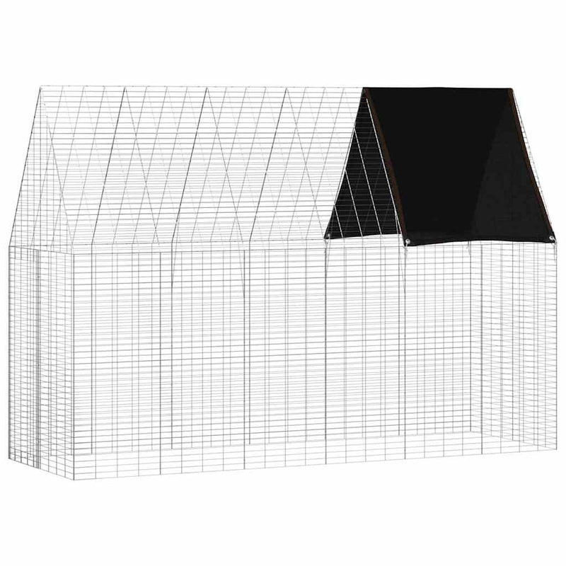 Afbeelding laden in galerijviewer, Vidaxl konijnenkooi zilver 300 x 100 x 210 cm gegalvaniseerd staal
