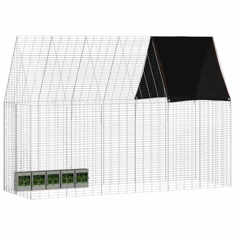 Afbeelding laden in galerijviewer, Vidaxl konijnenkooi zilver 300 x 100 x 210 cm gegalvaniseerd staal
