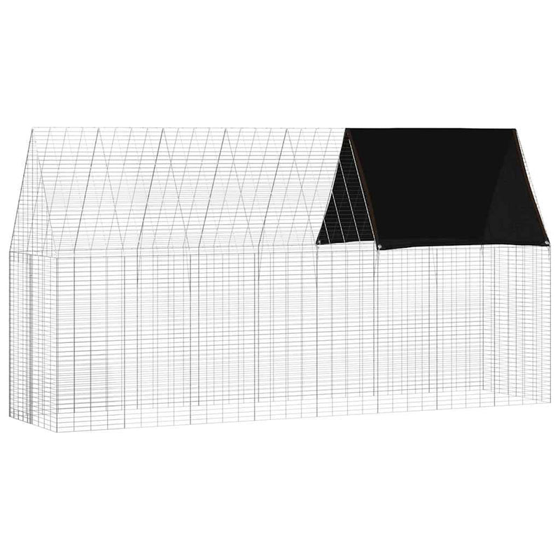 Afbeelding laden in galerijviewer, Vidaxl konijnenkooi zilver 400 x 100 x 210 cm gegalvaniseerd staal
