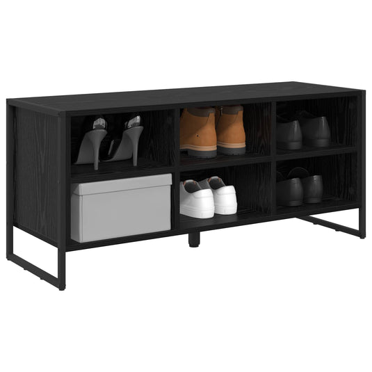 Vidaxl schoenenkast zwart eiken 60 x 35 x 44 cm bewerkt hout