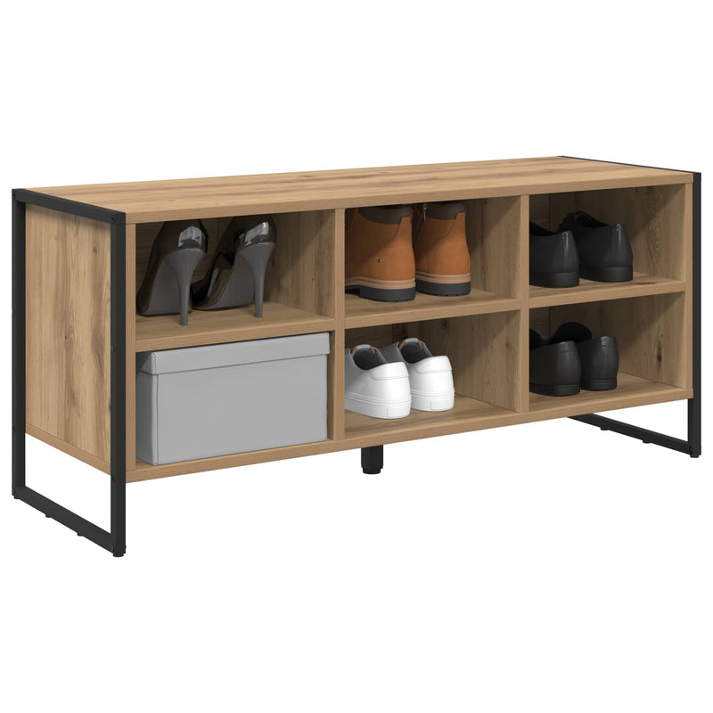 Afbeelding laden in galerijviewer, Vidaxl schoenenkast ambachtelijk eiken 60 x 35 x 44 cm bewerkt hout
