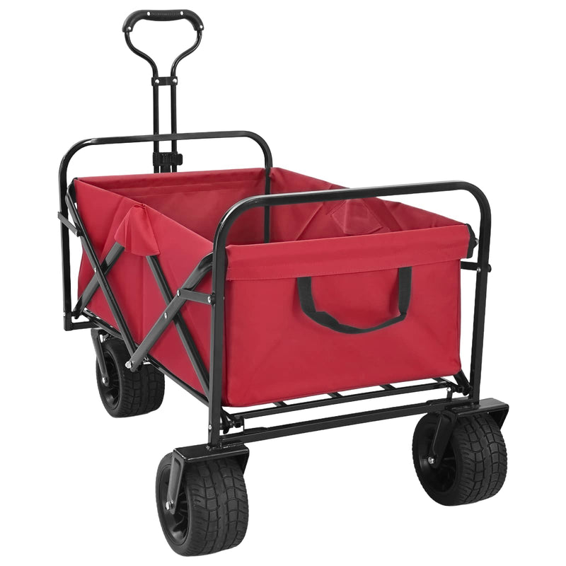 Afbeelding laden in galerijviewer, Vidaxl vouwbare handtrolley rood 89 x 63 x 96 cm staal en oxford stof
