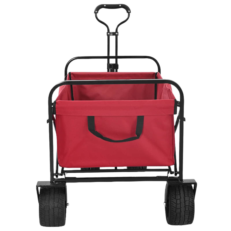 Afbeelding laden in galerijviewer, Vidaxl vouwbare handtrolley rood 89 x 63 x 96 cm staal en oxford stof
