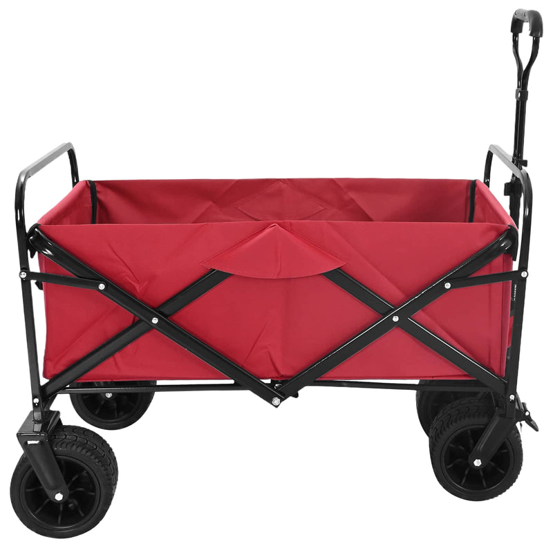 Afbeelding laden in galerijviewer, Vidaxl vouwbare handtrolley rood 89 x 63 x 96 cm staal en oxford stof
