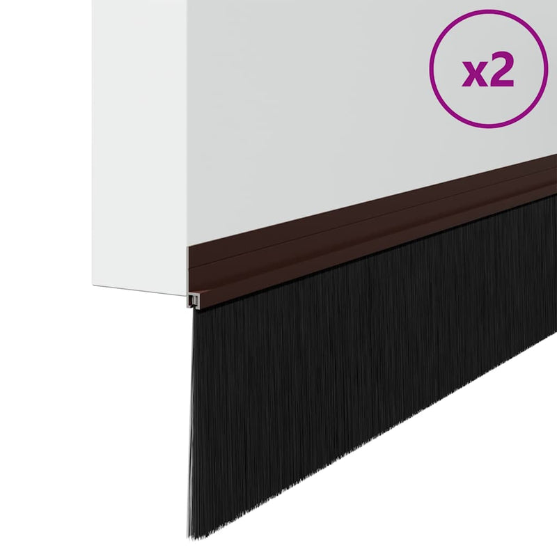 Afbeelding laden in galerijviewer, Vidaxl zelfklevende deurborstels 2 pcs bruin 100 cm aluminium legering
