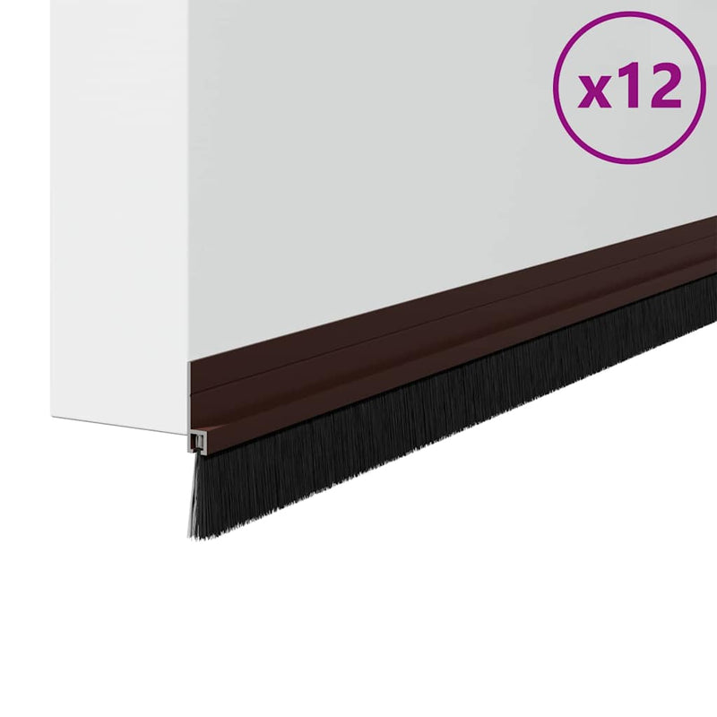 Afbeelding laden in galerijviewer, Vidaxl zelfklevende deurborstels 12 pcs bruin 100 cm
