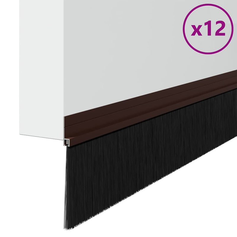 Afbeelding laden in galerijviewer, Vidaxl zelfklevende deurborstels 12 pcs bruin 100 cm
