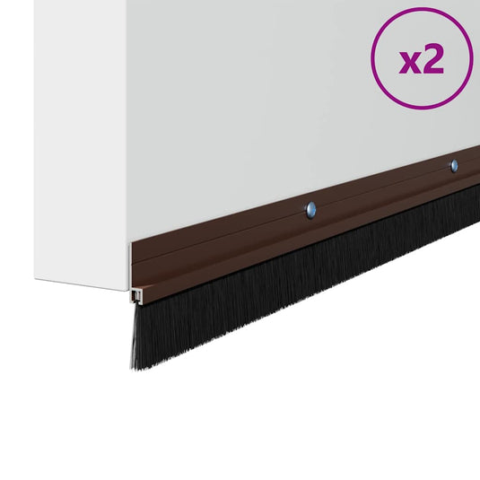 Vidaxl schroefbare deurborstelafsluitingen 2 pcs bruin 100 cm