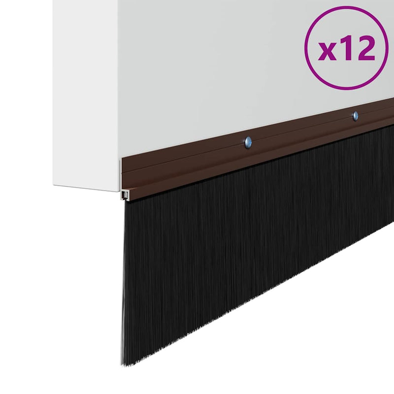 Afbeelding laden in galerijviewer, Vidaxl schroefbare deurborstelafsluitingen 12 pcs bruin 100 cm
