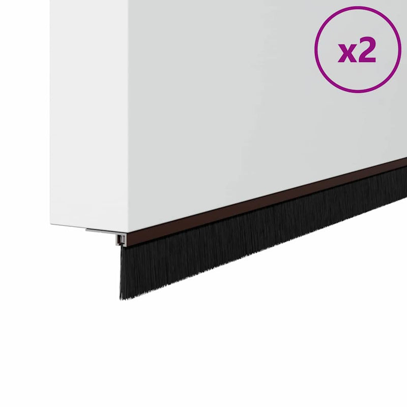Afbeelding laden in galerijviewer, Vidaxl schroefbare deurborstelafsluitingen 2 pcs bruin 100 cm
