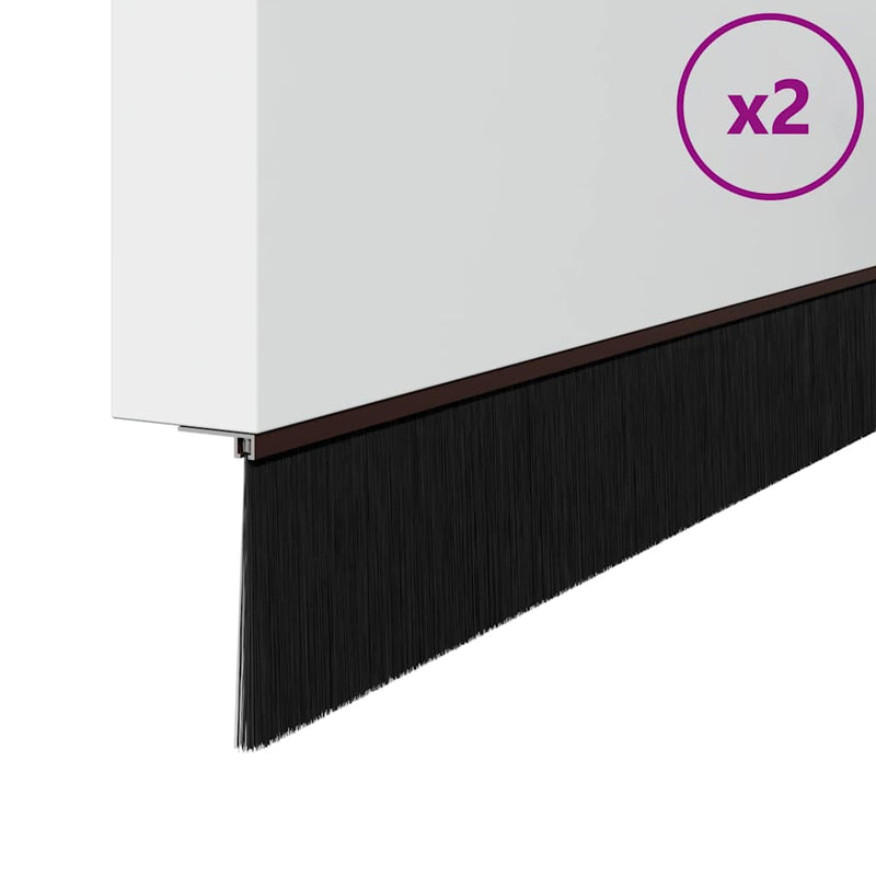 Afbeelding laden in galerijviewer, Vidaxl schroefbare deurborstelafsluitingen 2 pcs bruin 100 cm

