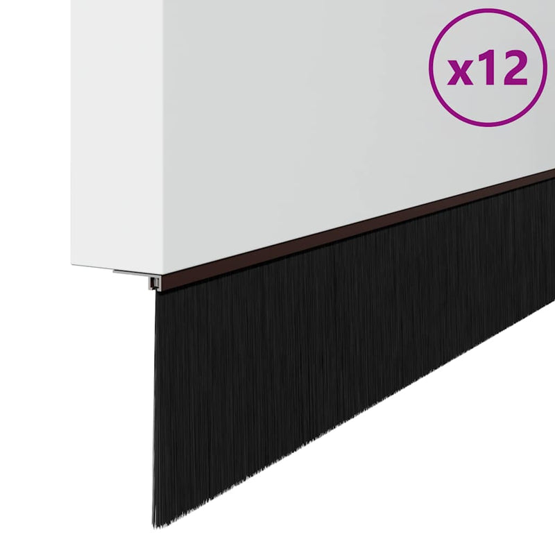 Afbeelding laden in galerijviewer, Vidaxl schroefbare deurborstelafsluitingen 12 pcs bruin 100 cm
