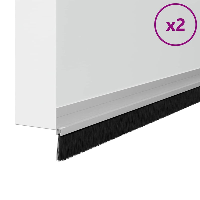 Afbeelding laden in galerijviewer, Vidaxl zelfklevende deurborstels 2 pcs zilver 100 cm
