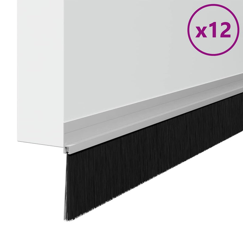 Afbeelding laden in galerijviewer, Vidaxl zelfklevende deurborstels 12 pcs zilver 100 cm

