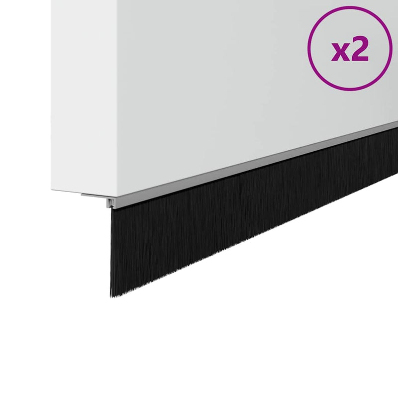 Afbeelding laden in galerijviewer, Vidaxl zelfklevende deurborstels 2 pcs zilver 100 cm
