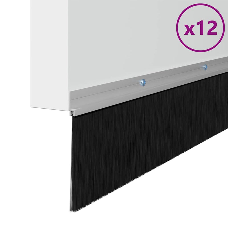 Afbeelding laden in galerijviewer, Vidaxl schroefbare deurborstelafsluitingen 12 pcs zilver 100 cm

