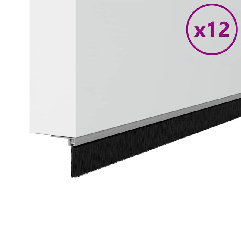 Afbeelding laden in galerijviewer, Vidaxl schroefbare deurborstelafsluitingen 12 pcs zilver 100 cm
