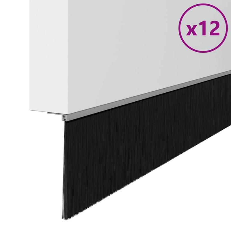 Afbeelding laden in galerijviewer, Vidaxl schroefbare deurborstelafsluitingen 12 st zilver 100 cm
