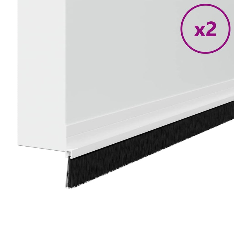 Afbeelding laden in galerijviewer, Vidaxl zelfklevende deurborstels 2 pcs wit 100 cm aluminium legering
