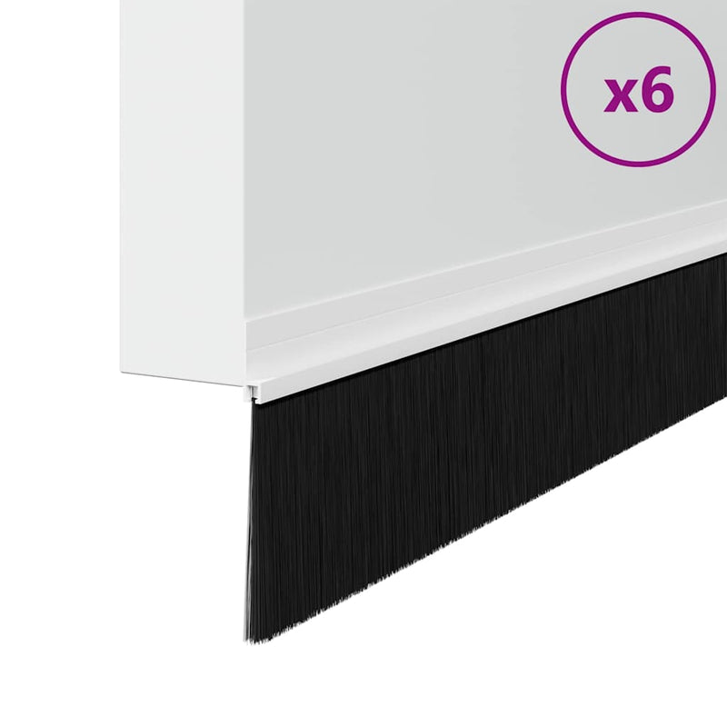 Afbeelding laden in galerijviewer, Vidaxl zelfklevende deurborstels 6 st wit 100 cm aluminium legering
