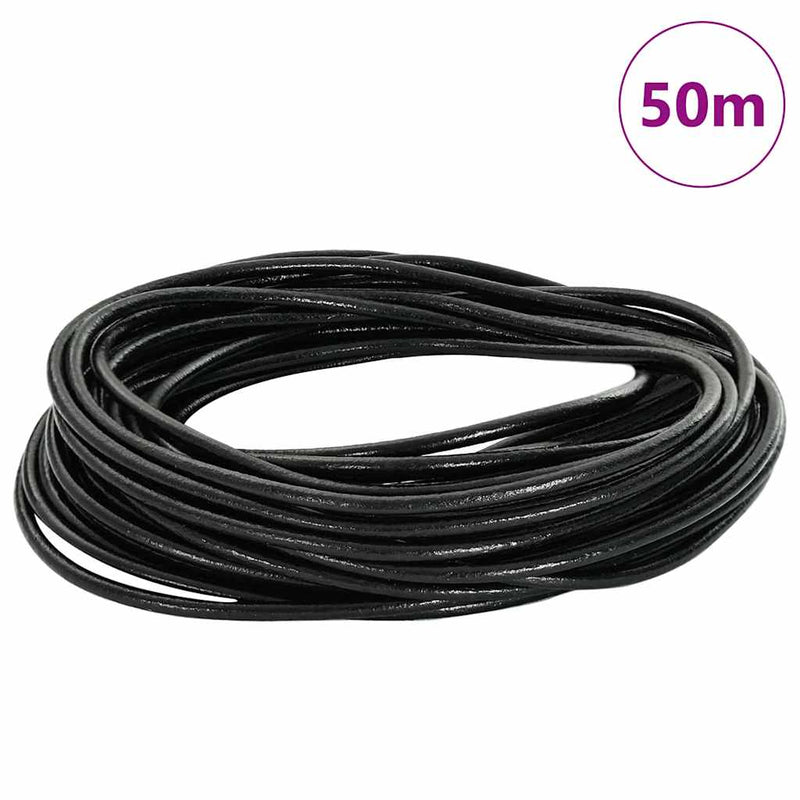 Afbeelding laden in galerijviewer, Vidaxl leren koord zwart ø2,5 mm x 50 m leer
