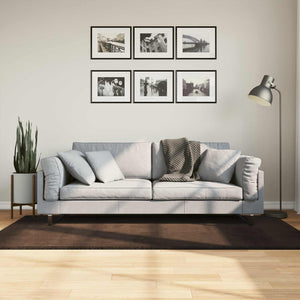 Vidaxl medium pile zachte en wasbare tapijt huarte bruin 200 x 100 cm