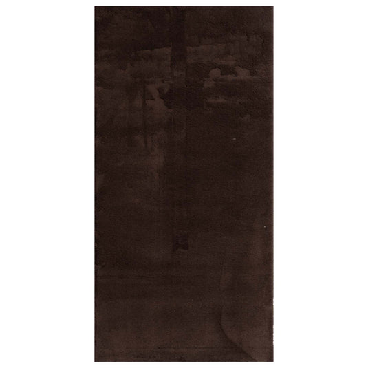 Vidaxl medium pile zachte en wasbare tapijt huarte bruin 200 x 100 cm