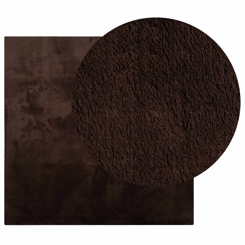 Afbeelding laden in galerijviewer, Vidaxl medium pile zachte en wasbare tapijt huarte bruin 160 x 160 cm
