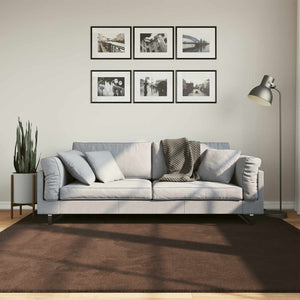 Vidaxl medium pile zachte en wasbare tapijt huarte bruin 200 x 200 cm