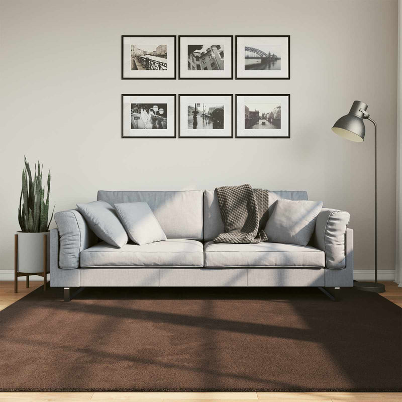 Afbeelding laden in galerijviewer, Vidaxl medium pile zachte en wasbare tapijt huarte bruin 200 x 200 cm
