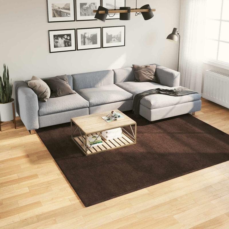 Afbeelding laden in galerijviewer, Vidaxl medium pile zachte en wasbare tapijt huarte bruin 240 x 240 cm
