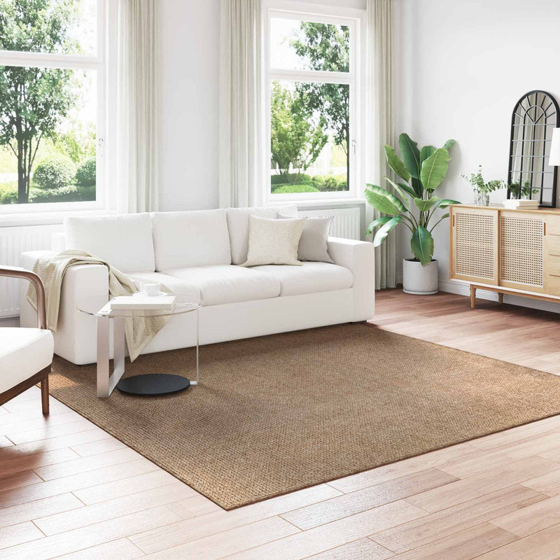 Afbeelding laden in galerijviewer, Vidaxl binnen- en buitentapijt agira naturel 240 x 240 cm polyester
