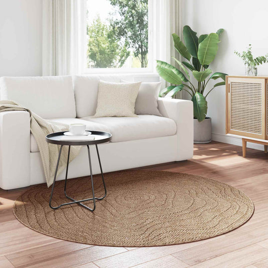 Vidaxl binnen- en buitentapijt agira naturel ø 200 cm polyester