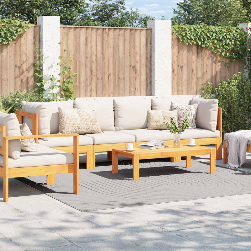 Afbeelding laden in galerijviewer, Vidaxl binnen- en buitentapijt palmeras crème 240 x 240 cm polyester

