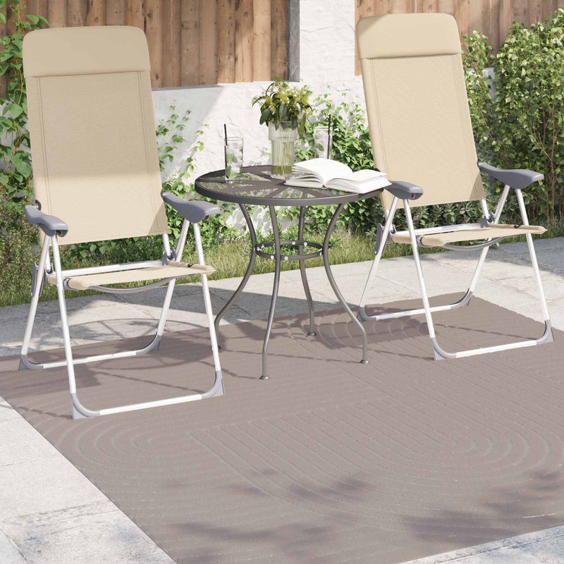 Afbeelding laden in galerijviewer, Vidaxl binnen- en buitentapijt palmeras beige 120 x 120 cm polyester
