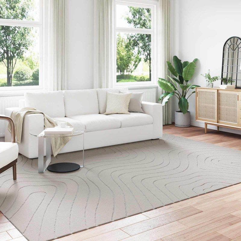 Afbeelding laden in galerijviewer, Vidaxl binnen- en buitentapijt palmeras crème 200 x 280 cm polyester
