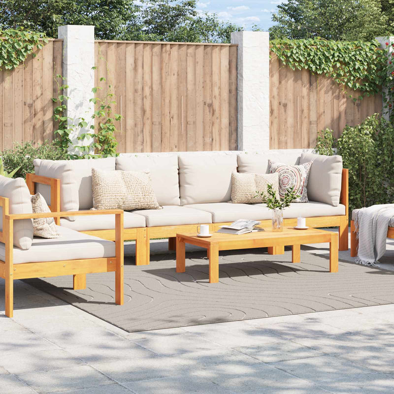 Afbeelding laden in galerijviewer, Vidaxl binnen- en buitentapijt palmeras crème 240 x 240 cm polyester
