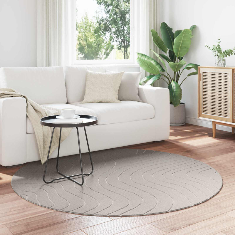 Afbeelding laden in galerijviewer, Vidaxl binnen- en buitentapijt palmeras crème ø 200 cm polyester
