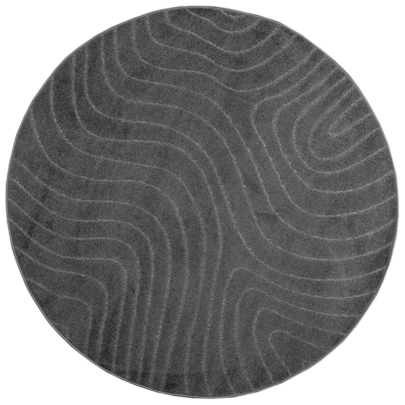 Afbeelding laden in galerijviewer, Vidaxl vloerkleden rond huarte antraciet ø 160 cm polyester

