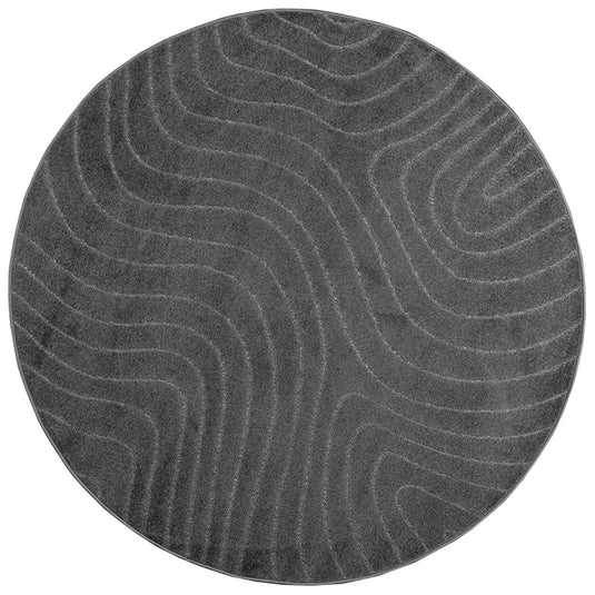 Vidaxl vloerkleden rond huarte antraciet ø 160 cm polyester