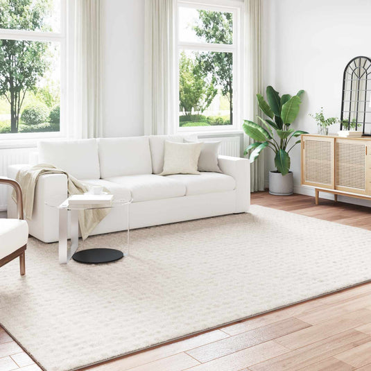 Vidaxl binnen kleed sirolo crèmekleurig 200 x 280 cm polyester