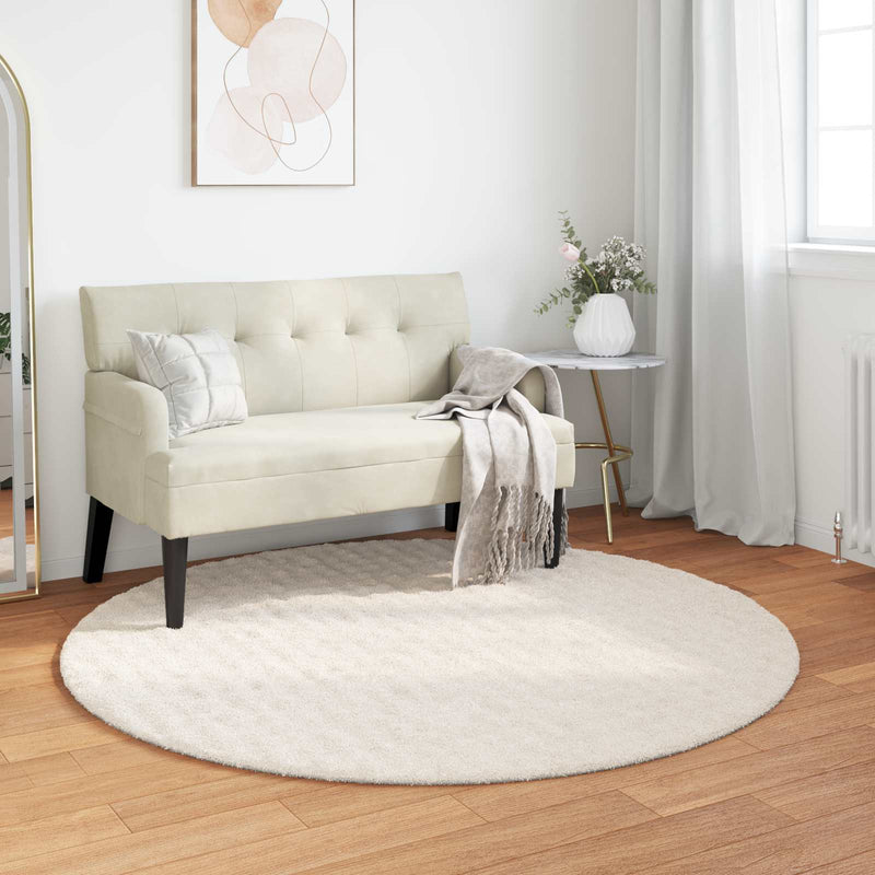 Afbeelding laden in galerijviewer, Vidaxl vloerkleden rond sirolo crèmekleurig ø 120 cm polyester
