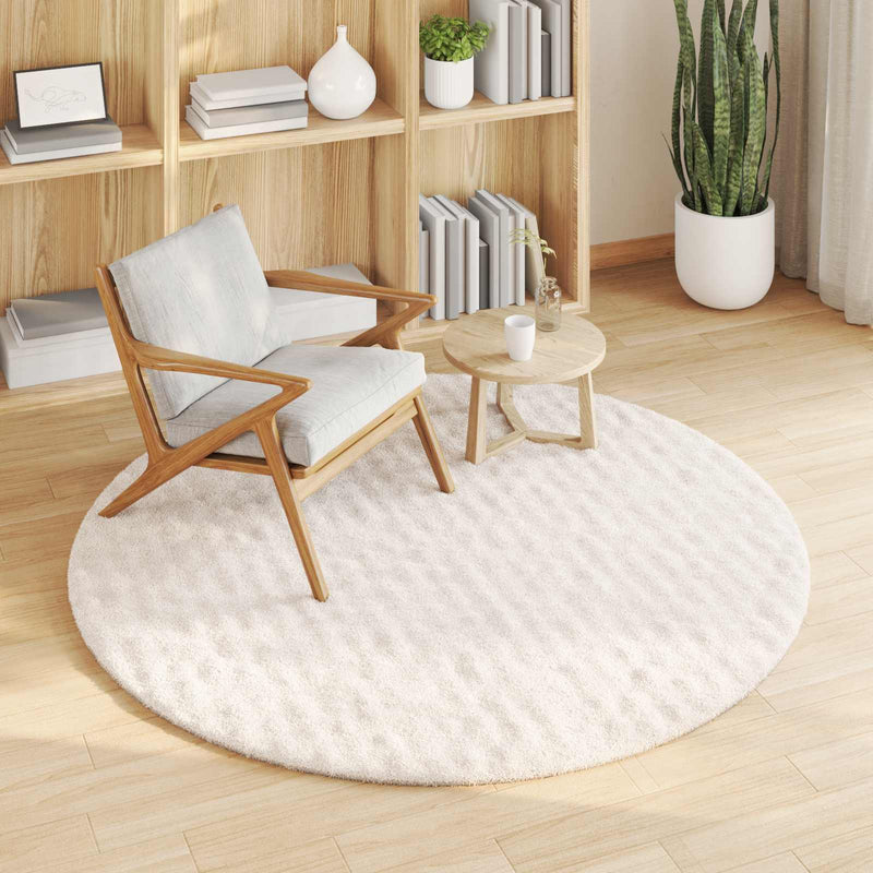 Afbeelding laden in galerijviewer, Vidaxl vloerkleden rond sirolo crèmekleurig ø 200 cm polyester

