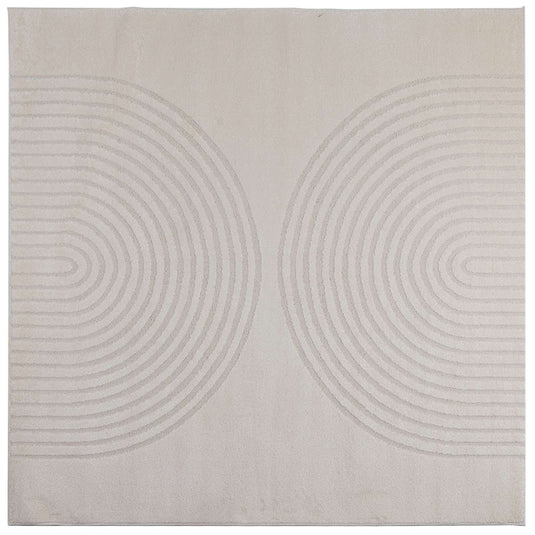Vidaxl binnen kleed galati crèmekleurig 240 x 240 cm polyester