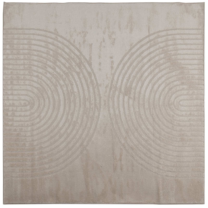Afbeelding laden in galerijviewer, Vidaxl binnen kleed galati beige 240 x 240 cm polyester
