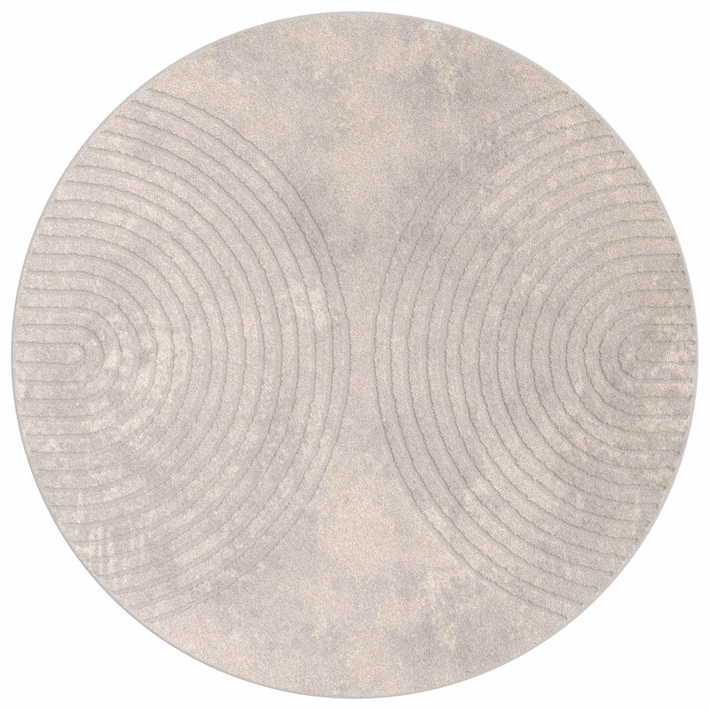 Afbeelding laden in galerijviewer, Vidaxl binnen kleed galati beige ø 120 cm polyester
