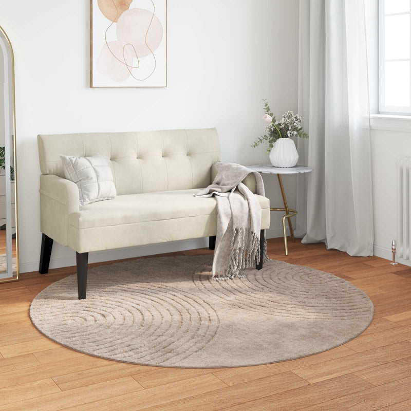 Afbeelding laden in galerijviewer, Vidaxl binnen kleed galati beige ø 160 cm polyester

