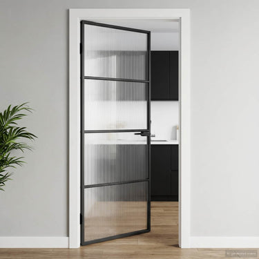 Vidaxl huisdeur 76 x 201,5 x 3,5 cm aluminium en gehard glas