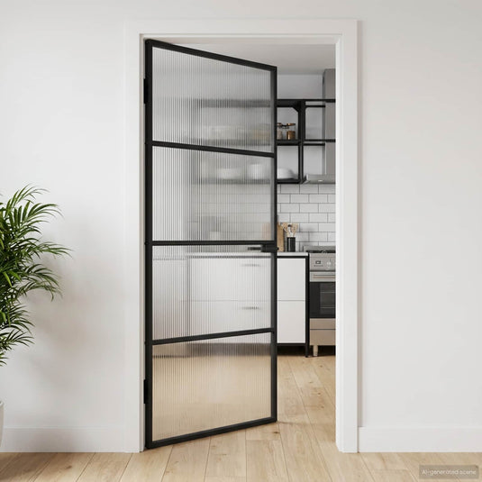 Vidaxl huisdeur 102 x 201,5 x 3,5 cm aluminium en gehard glas